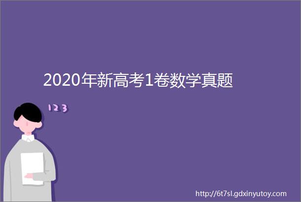 2020年新高考1卷数学真题